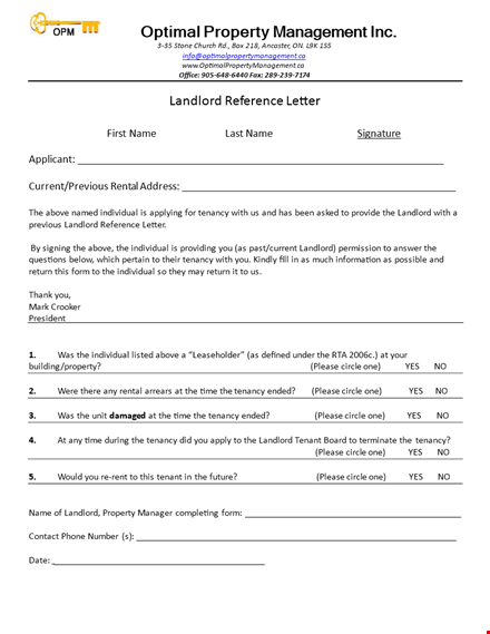 top landlord reference letter tips - impress your tenancy, please your landlord! template