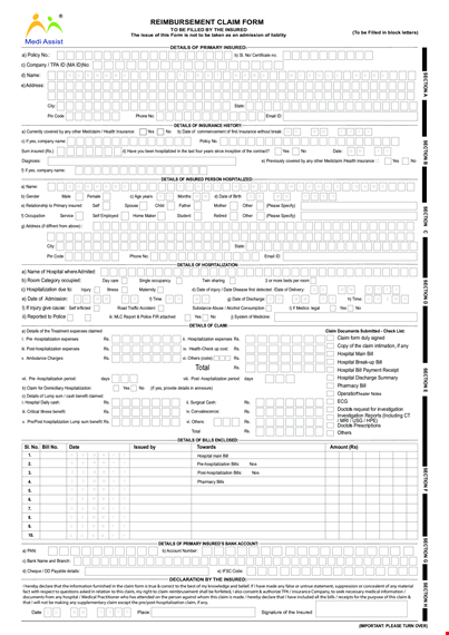 reimbursement claim form - easily enter your request template