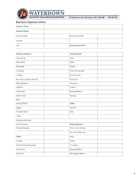 expense sheet template template
