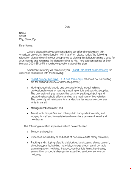 relocation agreement letter template