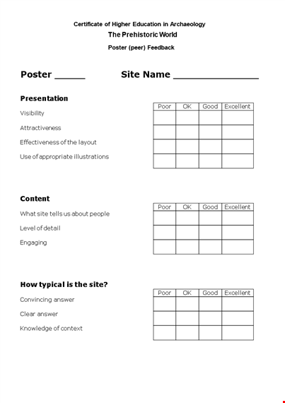 peer feedback form for higher education | certificate | poster | answer | presentation template