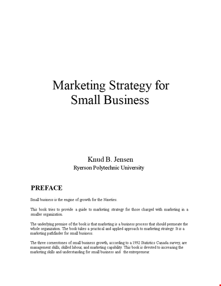 marketing strategy for small business template