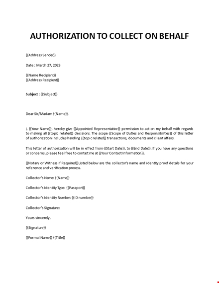 letter of authority template
