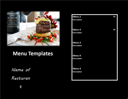 professional menu templates - get your menu design started today template