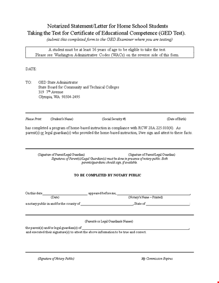notarized letter template - create a notarized letter with parent-based instructions template