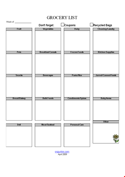 download our free grocery list template template