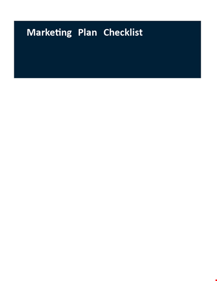 marketing plan checklist template ttnoris template