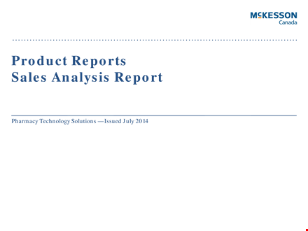 product sales analysis report template