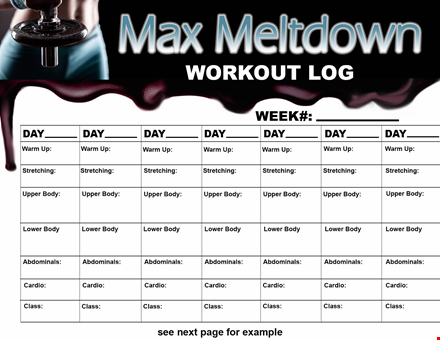 daily workout log template - track your fitness progress easily template