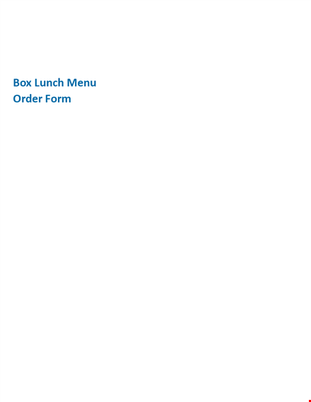 printable menu order form template | simplify your orders and boost efficiency template