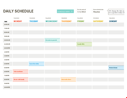 family daily planner template - schedule your day with ease template