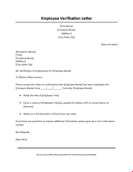 employee termination verification letter template