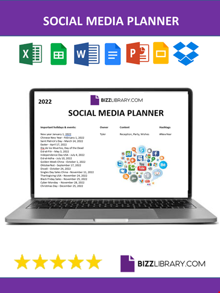 social media planner template