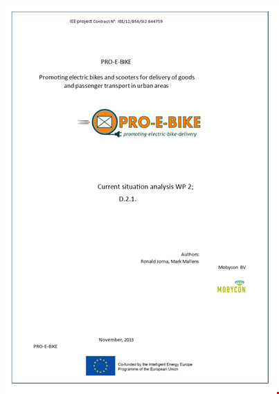 delivery bikes | optimize current situation analysis template template