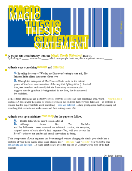 create the perfect thesis statement with our magic thesis statement template template