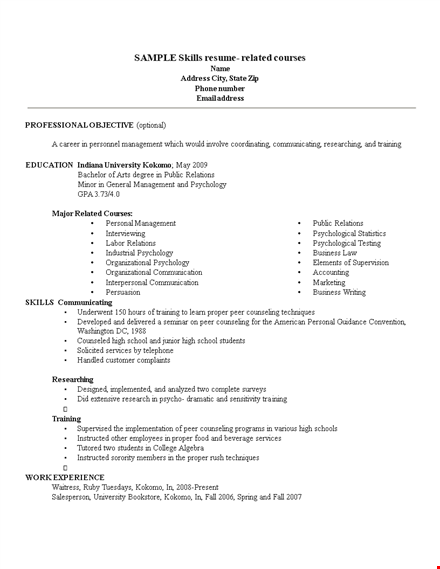 skills resume template for effective management & training | kokomo template