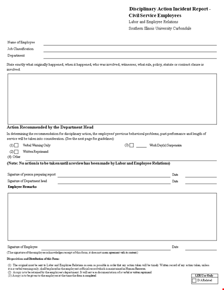 employee disciplinary action form - streamline your disciplinary action process template