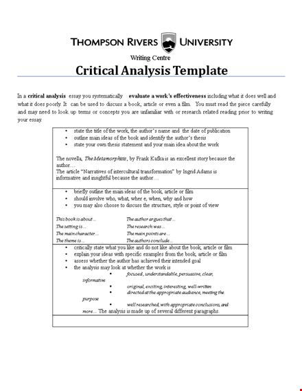 critical analysis essay template - expert guidelines for writing effective essays template