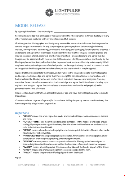 get your images safely: sign our model release form - legal template
