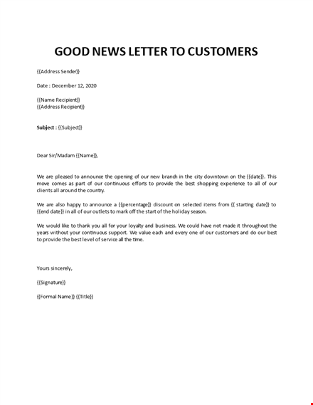 good news letter example template