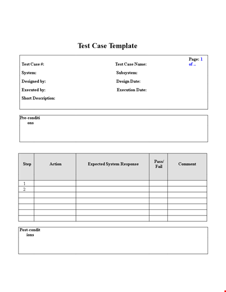 customized test case template for efficient test management template