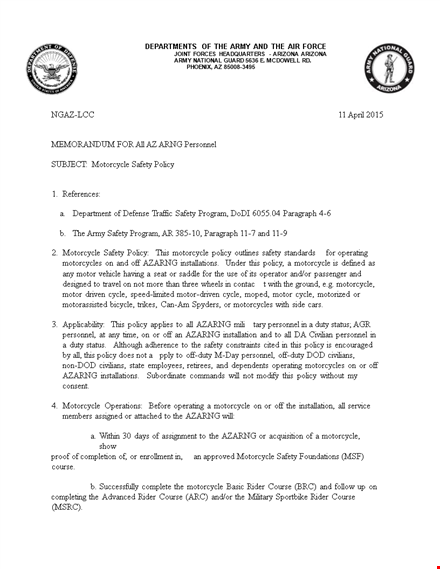 cngo motorcycle policy template