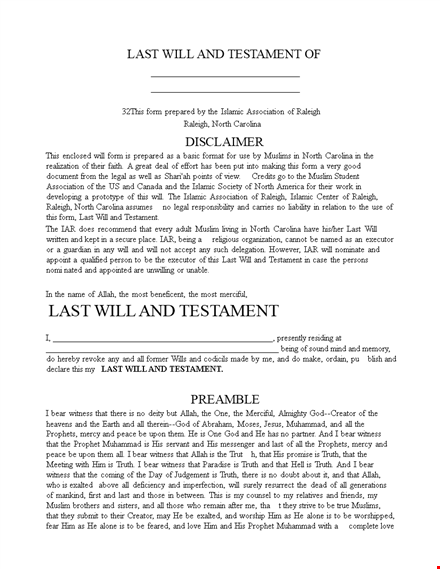create your last will and testament with our template - protect your family and assets today template