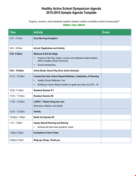 school symposium agenda template