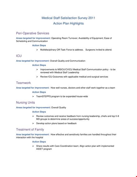 medical staff satisfaction survey template template