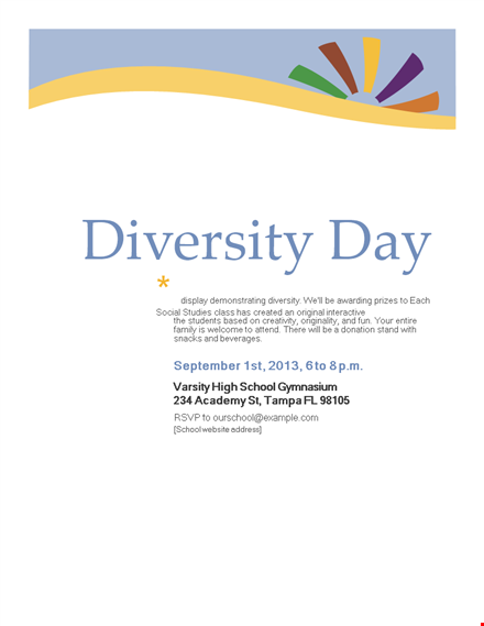diversity in schools: display your message with flyer templates template