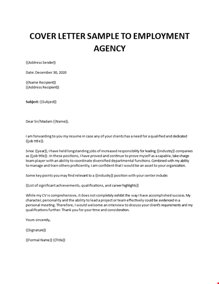 letter to potential employer template