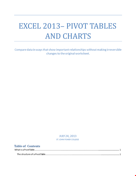 pivot table chart template template
