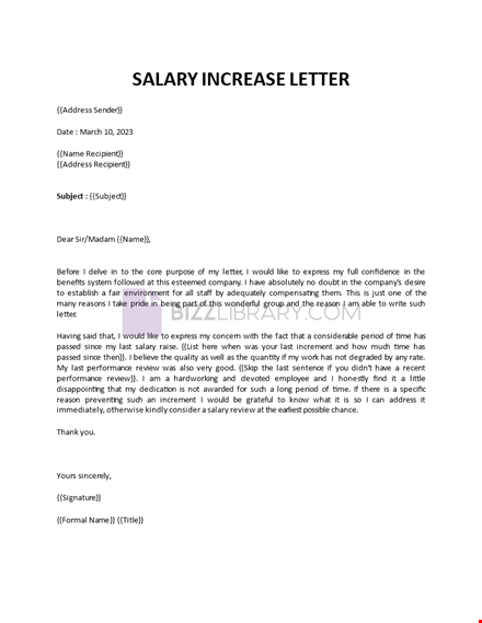 asking for a raise letter template
