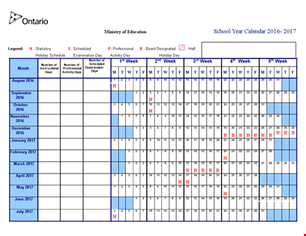 sample calendar template