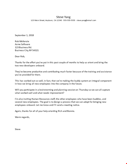 thank you steve for your business - recognition letter template