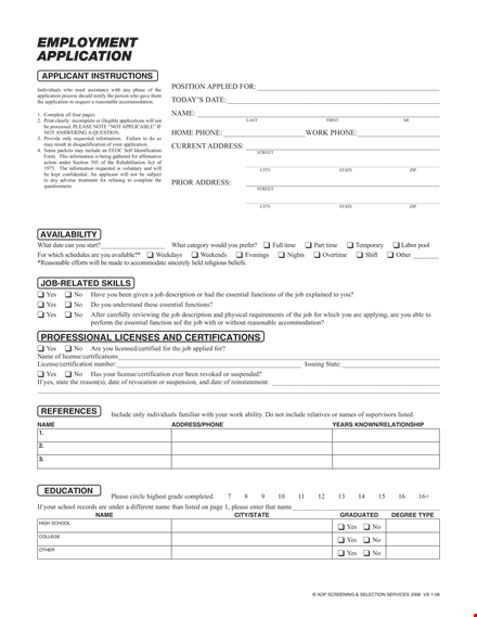 apply for jobs easily with our employment application template template