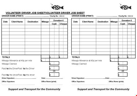 driver job driver sheet template template
