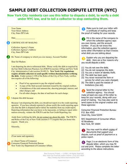 collection dispute letter template - resolve collections with our effective template template