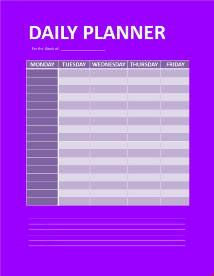 daily planner template | customizable daily schedule and organizer template