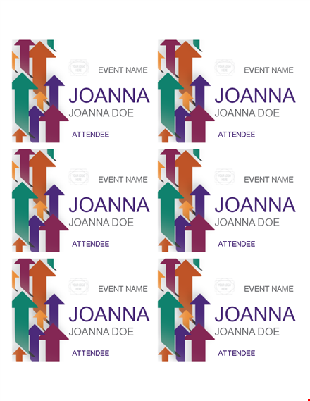 customizable name tag template for your event | joanna - perfect for attendees template
