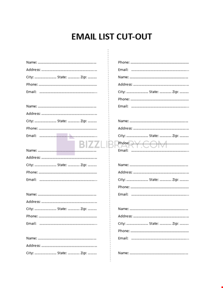 email contact list template