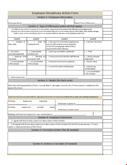 effective employee management: avoiding offense with write up forms template