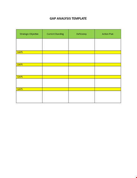 strategic gap analysis template - conduct efficient analysis template