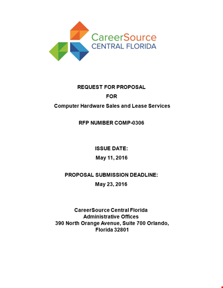 computer sales proposal for careersource florida: central area template