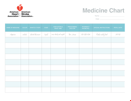 home medication chart - easily manage and organize your medicine with color template