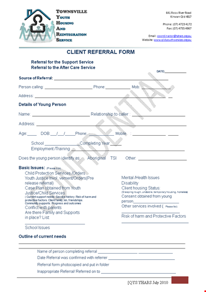 referral form template - streamline your client referral process instantly template