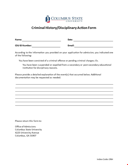 use our disciplinary action form for secondary & criminal matters - streamline the process today! template
