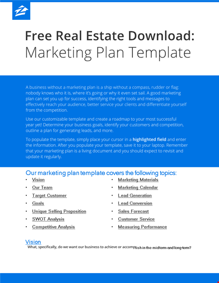 real estate marketing plan template - a comprehensive and effective marketing strategy template