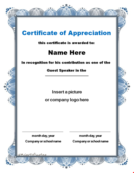 certificate of appreciation - customize and present meaningful recognition template