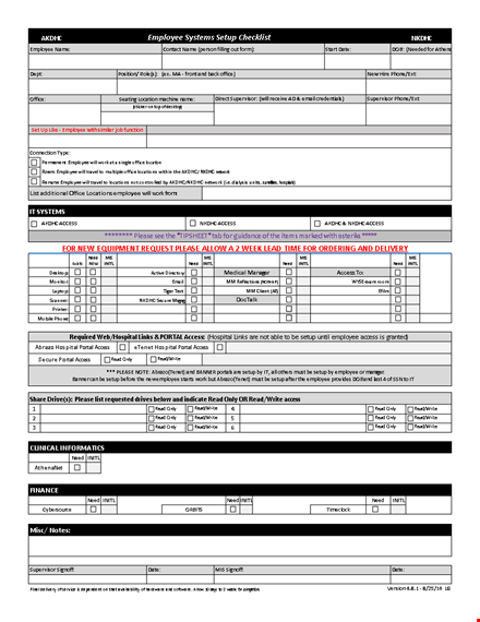 new hire checklist - simplify employee access and setup with our comprehensive checklist template